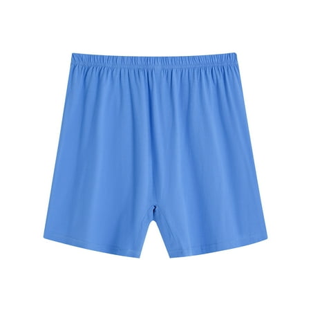 Ashirexll Womens Underwear Plus Size Sleep Shorts for Elderly Women Plus Size Cotton Panties Casual Loose Elastic Waist Shorts Blue 6XL