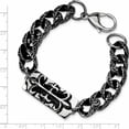 thumbnail image 5 of Stainless Steel Antiqued And Polished Fleur De Lis 9In Bracelet (8.5 X 16) Made In China -Jewelry By Sweet Pea, 5 of 8