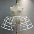 thumbnail image 4 of Yokua Women's Victorian Crinoline Hoop Bustles Cage Pannier White Petticoat Slip, 4 of 14