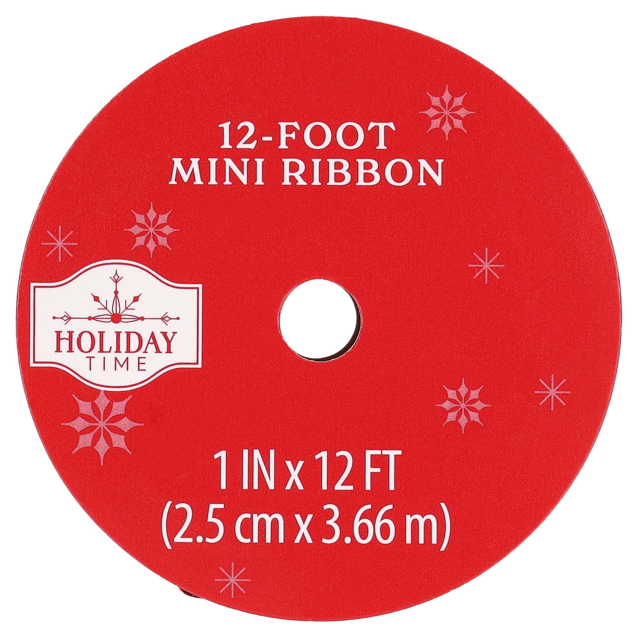 Red/Green/White Holly Berry Mini Christmas Ribbon, 1" x 12', by Holiday Time