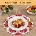 thumbnail image 4 of Red Dahlia Round 15 Inch Placemats Set of 8, Vintage Country Grey Abstract Flowers Floral HeatResistant Non Slip Place Mats for Dining Table, Wipeable Braided Kitchen Table Mats for Housewarming, 4 of 9