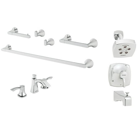 Sink And Bath Taps Set Speakman TIBERFULL Tiber Bathroom Package with Widespread Sink Faucet, Shower Set and Bath Hardware ()