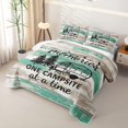 thumbnail image 3 of Erosebridal Farmhouse Camper Quilt Full, Cartoon RV Car Full Bedspread Sets, Gray Turqoise, 3-Piece 1 Coverlet and 2 Pillowcases, 3 of 7