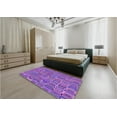 thumbnail image 5 of Ahgly Company Machine Washable Indoor Round Transitional Purple Area Rugs, 5' Round, 5 of 7