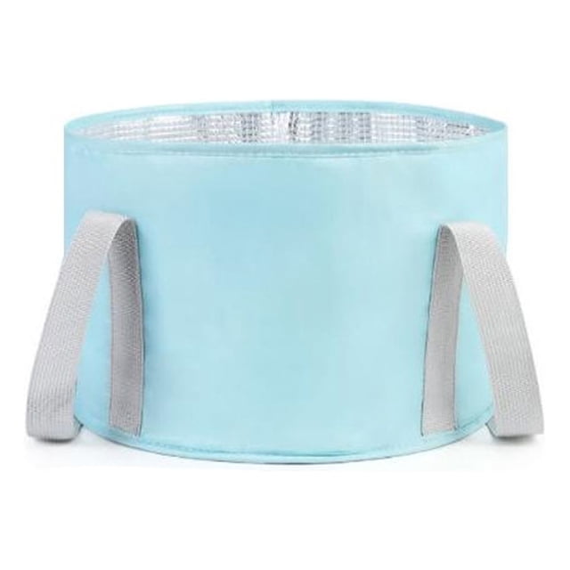 Vogacara Salón Spa interior al aire libre pie remojo bolsa senderismo viaje plegable impermeable pies baño cubo accesorios de salud Cuidado de los pies Azul Pequeña