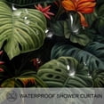 thumbnail image 3 of Tropical Plants Waterproof Printed Shower Curtain Set with Hooks - Bathroom Decoration - Curtain Sets, 3 of 6