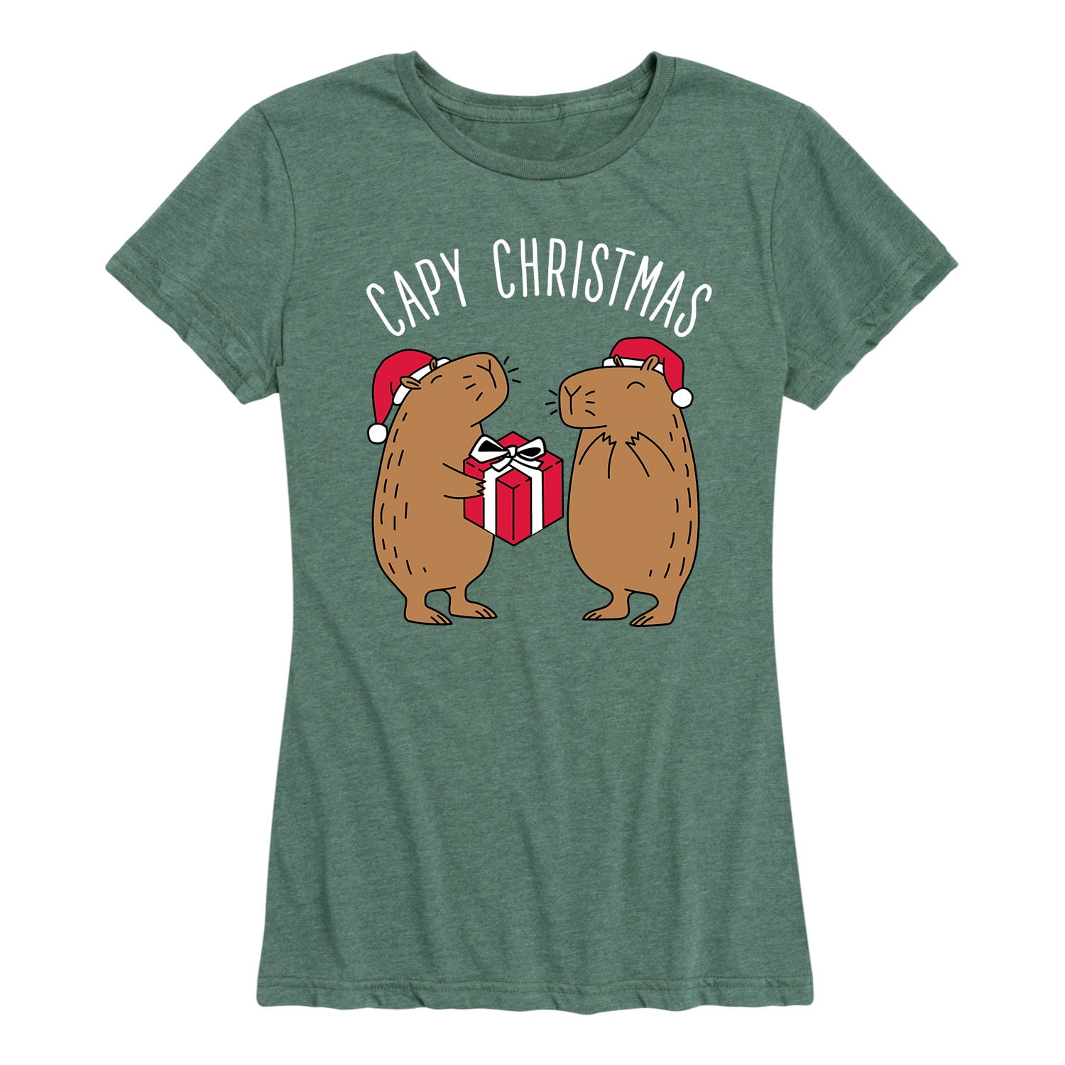 Instant Message - Capy Christmas - Women's Short Sleeve Graphic T-Shirt -  Walmart.com