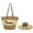 Yellow, variant on 2-Piece Woven Beach Tote and Straw Hat Set for Women Summer