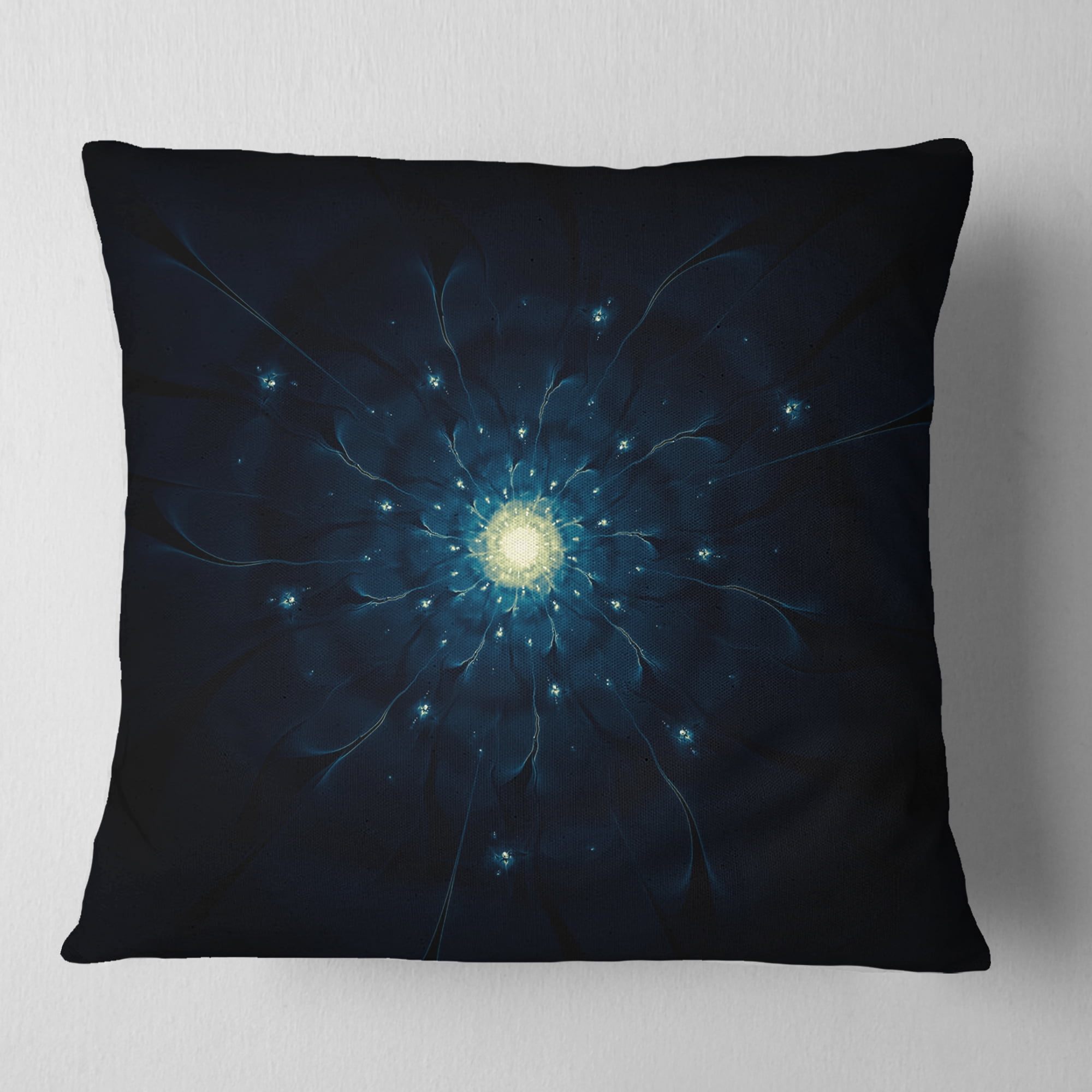 Designart 16" x 16" Blue Polyester Throw Pillow