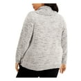 thumbnail image 2 of CALVIN KLEIN Womens Gray Speckle Long Sleeve Cowl Neck Evening Sweater Plus 1X, 2 of 4