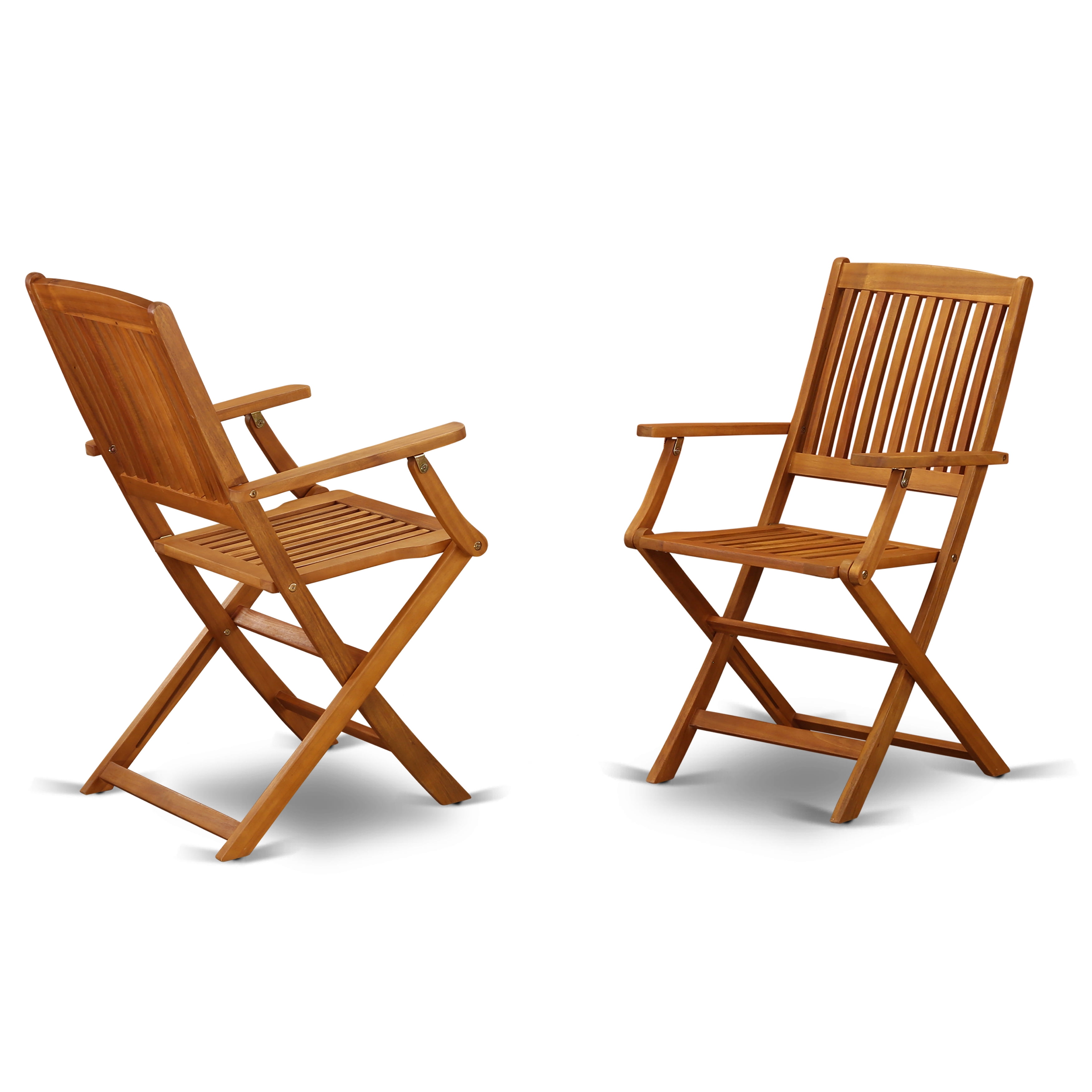 East West Furniture BCMCANA Solid Acacia wood Balcony Folding Arm Chair