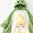 thumbnail image 3 of Halloween Wearable Blanket Cute Flannel Hoodie Shawl | Cartoon Animal Cozy Sofa Nap Wrap for Women 150x130cm Soft Oversized Loungewear Blanket with Hood Snap Button Closure(lxf), 3 of 7