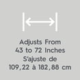 thumbnail image 3 of Better Homes & Gardens Rustproof Modern Adjustable Tension Shower Curtain with Decorative Wave Finials, 53" - 86", Brushed Nickel, 3 of 6