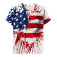 thumbnail image 5 of AOOCHASLIY American Flag Star Women Tops Women's Summer Casual Crewneck Short Sleeve T-Shirts Flag Print Fit Basic Tops Tees Blouses, 5 of 5