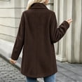 thumbnail image 6 of Women's Wool Blend Coat Lapel Collar Long Sleeve Single Breasted Mid Length Winter Coat, 6 of 8