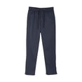 thumbnail image 5 of Blekii Men's Stretch Dress Pants, Loose Straight Leg Casual Trousers for Office, Breathable Summer Business Pants, Elastic Waist for Comfort, Smart Casual Bottoms for Work Or Formal Events Navy, 5 of 9