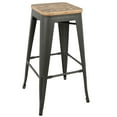 thumbnail image 2 of Oregon Industrial Stackable Barstool in Grey and Brown by LumiSource - Set of 2, 2 of 8