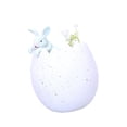 thumbnail image 1 of Decoración de huevo de conejo de Pascua, estatua de Pascua de resina, lindos objetos de colección en cáscaras de huevo. Blanco Azul, 1 of 8