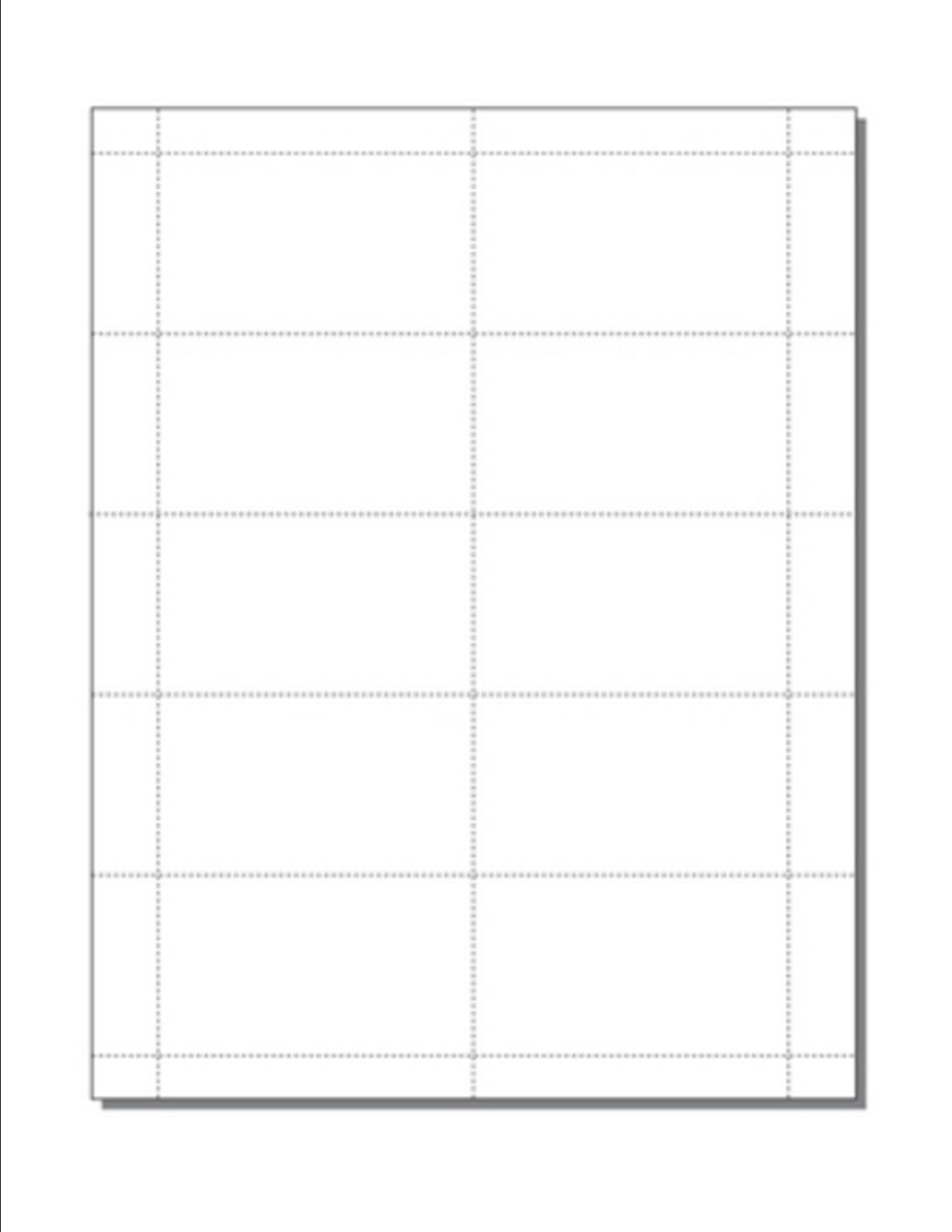 Business Card Sheets, White 80lb Gloss, 8.5" x 11", Perfed, 10Up 250