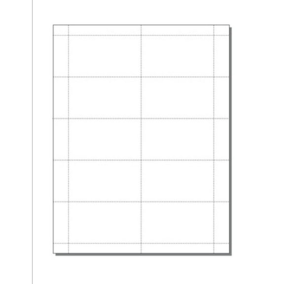 Business Card Sheets, White 80lb Gloss, 8.5" x 11", Perfed, 10-Up - 250 SHEETS