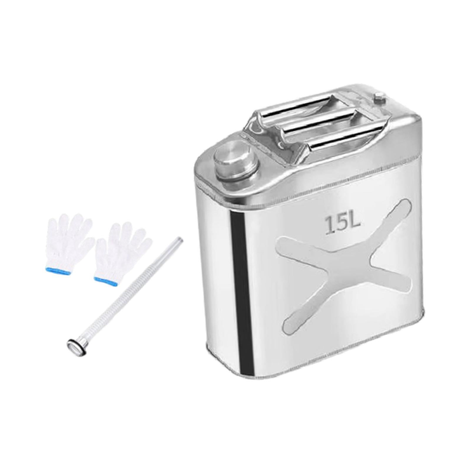 Colaxi Motorcycle Petrol Tank Tank Stainless Steel Vertical Standing Ergonomic Handle Lightweight Metal Container 15L