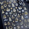 thumbnail image 3 of Pegatinas de nail art Bloazife 5D doradas de Navidad con copos de nieve, 3 of 7