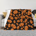 thumbnail image 1 of Halloween Pumpkin Spooky Seamless Pattern Blanket Soft Fleece Spring Warm Flannel Throw Blankets for Sofa Car Bedroom Quilt, 1 of 5
