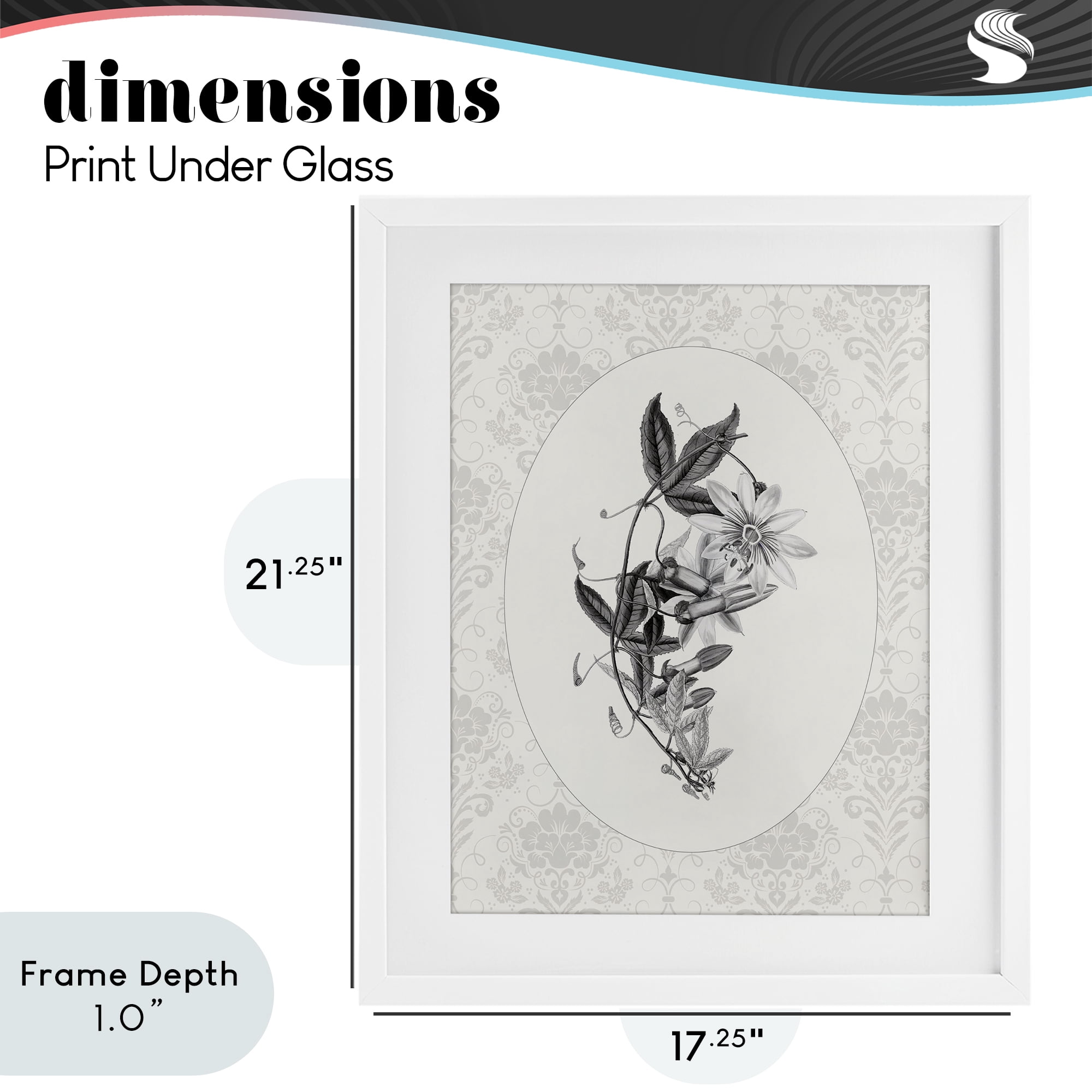 Stupell Industries Vintage Botanical & Lace White Framed Print Under Glass, design by CAD Designs