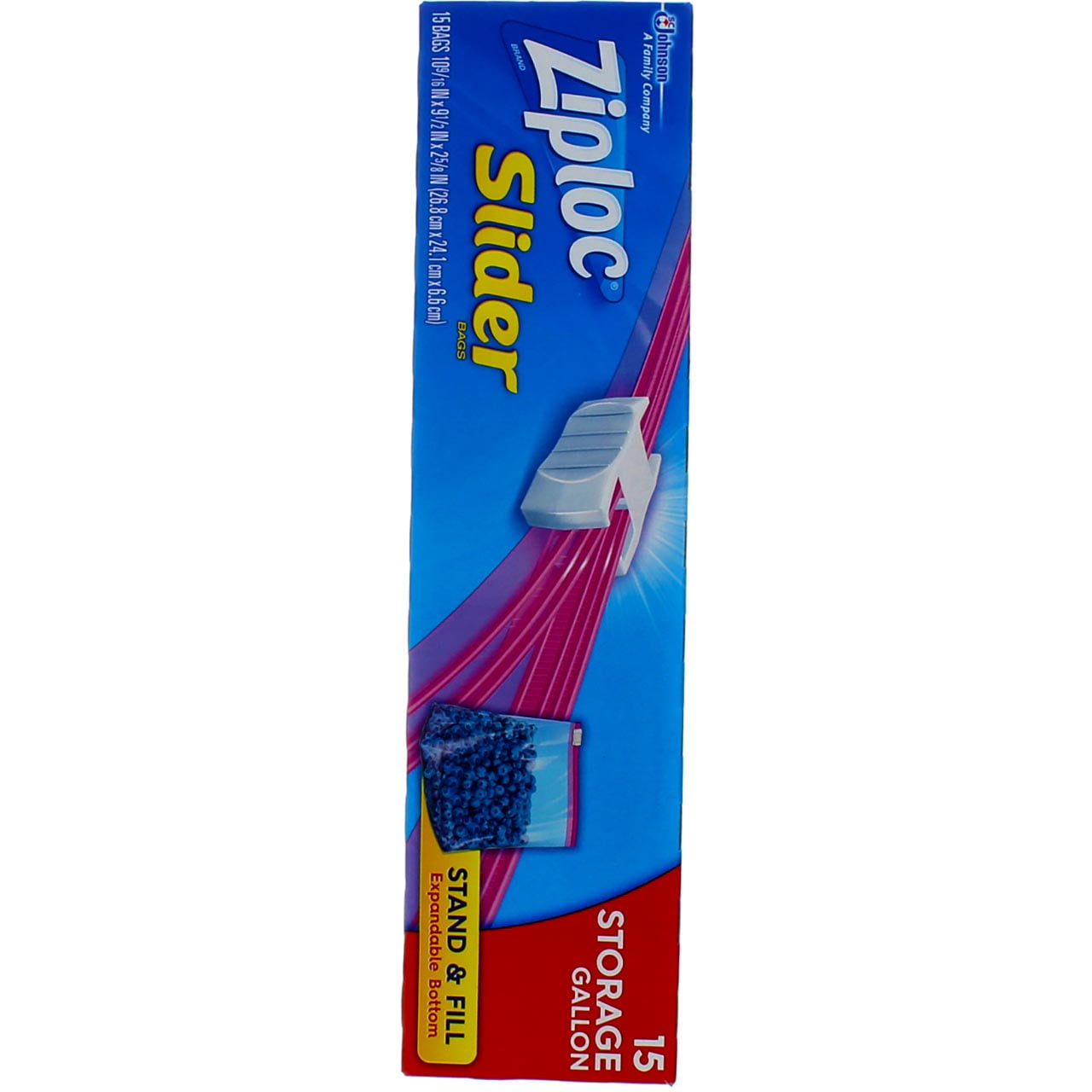Ziploc Easy Zipper Storage Bags, Gallon Size, 15-Pack