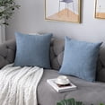 thumbnail image 2 of Powder Blue Pillow Covers 20x20 Inch Set of 2 Rustic Farmhouse Chenille Decorative Throw Pillow Covers Square Cushion Case for Home Sofa Couch Decoration, 2 of 7