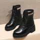 thumbnail image 3 of NECHOLOGY Botas Mujer Adulto Femenino Zapatos Botines de mujer Botas de tobillo gruesas con de moda británica de otoño e invierno para mujer Zapatos cálidos al libre (BK1, 6.5), 3 of 4