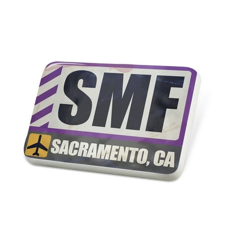 Porcelein Pin Airportcode SMF Sacramento, CA Lapel Badge – NEONBLOND