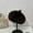 Dark Brown, variant on Leopard Print Faux Mink Fur Beret Hat Women Winter Warm Face Slimming Cap