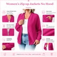 thumbnail image 4 of LLYWEY Women's Fleece Zip Up Sweatshirt Jacket No Hood, Long Sleeve Casual Fall Outerwear with Side Pockets, Pinky, M, 4 of 9