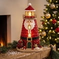 thumbnail image 6 of DIY Lighted Sea Glass-Style Lighthouse Kit, 3D Christmas Craft Kit for Adults with Warm LED Lights, Handmade Tabletop Holiday Decor for Mantel Shelf, Santa Snowman Reindeer Designs, 6 of 10