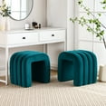thumbnail image 3 of Zesthouse Multi-Functional Ottoman Stool, Tufted Velvet Foot Stools Ottoman for Couch, Modern Vanity Stool for Living Room, Bedroom and Entryway, Teal, 3 of 10