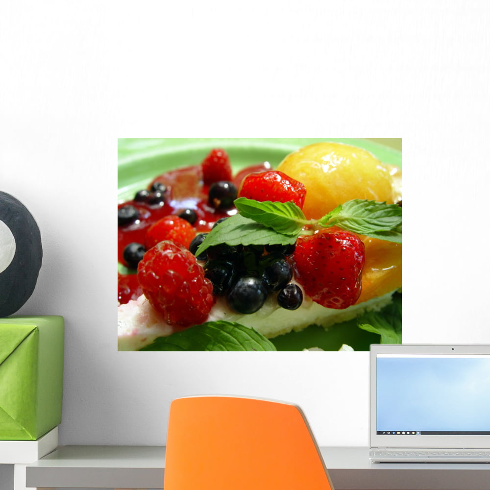 Wallmonkeys Vegetables and Fruits Arrangement Wall Decal Peel and Stick Graphic WM3665 18 in W x 12 in H