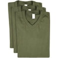 thumbnail image 6 of Access Men's Heavyweight Short Sleeve Cotton V-Neck T-Shirt (Pack of 3) (Olive, Small) AT37, 6 of 9