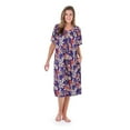 thumbnail image 5 of CATALOG CLASSICS Womens Muumuu House Dress Lounger Short Sleeve with pockets 42" - Purple/Red Large, 5 of 6