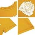 thumbnail image 3 of Langwyqu Summer Rose Printed Women Short Sleeve Crewneck Graphic T-Shirt, 3 of 5