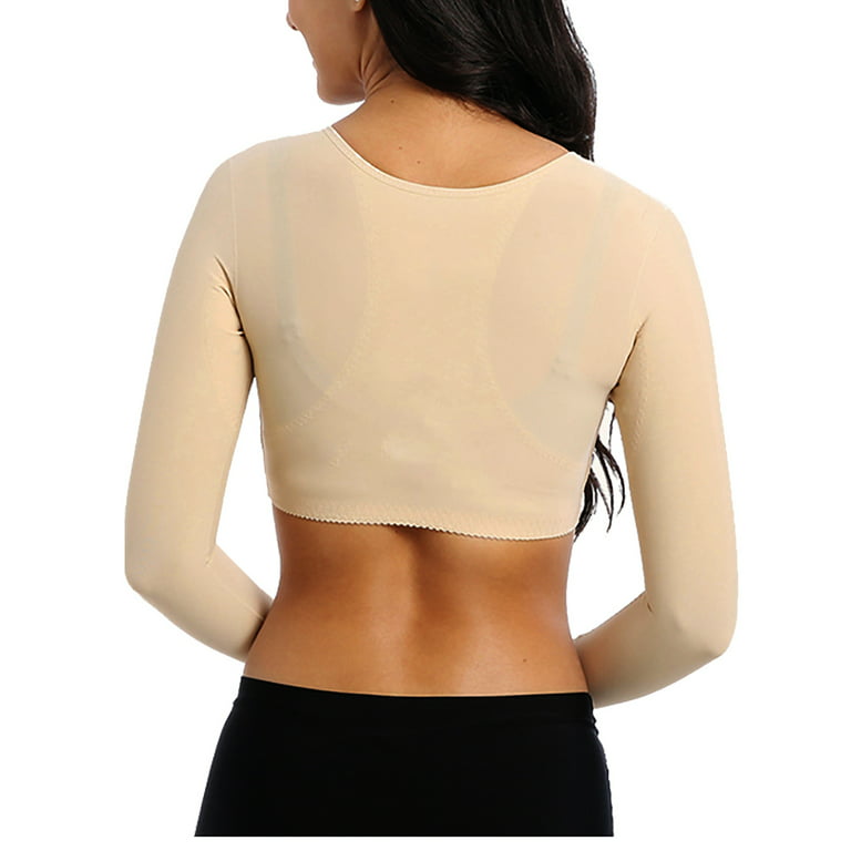 JBEELATE Women Upper Arm Shaper Body Compression Sleeves Post Surgical  Slimmer Humpback Posture Corrector Tops Shapewear 