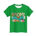 thumbnail image 4 of Zpanxa T-Shirts pour Tout-Petites Fille Imprimé Fête des Mères Col Rond Manches Courtes Haut Polyester Spandex 3-4 Ans, 4 of 5