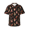 thumbnail image 1 of Balery Valentine Gnome Camisas hawaianas de manga corta para hombre, camisas playeras de corte holgado, camisas de vacaciones con botones,Small, 1 of 7