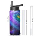 thumbnail image 4 of Galaxy Insulated Water Bottle with Straw & Cleaning Brush – 18oz | Leakproof, BPA-Free, 304 Stainless Steel, Wide Mouth, Travel Mug for Car, Gym, Office, Starry, Christmas Thanksgiving Gift, 4 of 5