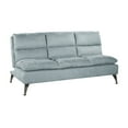 thumbnail image 5 of Sealy Santa Cruz Futon Sofa Convertible in Teal with Chrome Metal Legs, 5 of 16