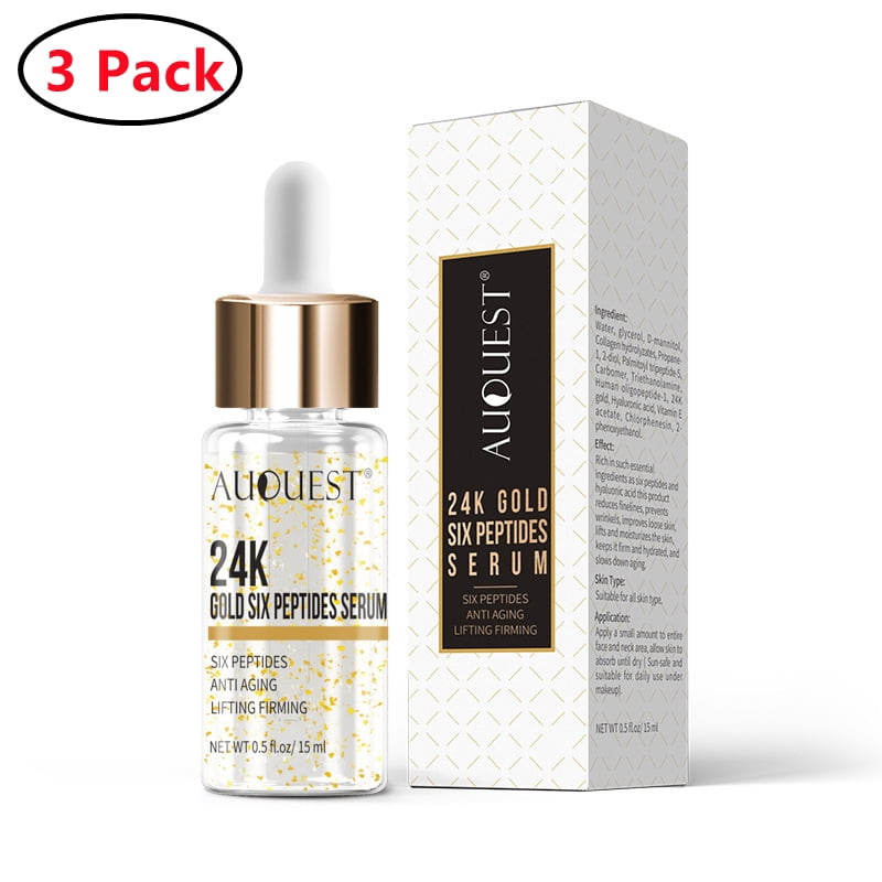 3 Pack 24K Gold Serum for Face Anti Aging Face Serum Gold for Women