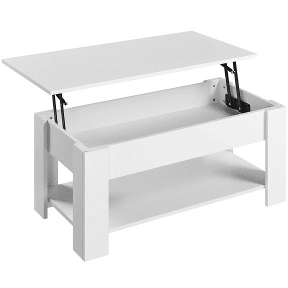 Renwick 3 Piece Wooden Lift Top Coffee Table Set with Open Shelf, White