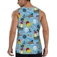 thumbnail image 3 of Easygdp Pirate Marine Animals Men's Tank Top, Sleeveless Muscle T Shirts, Breathable, Quick-Dry, Loose for Gym, Running, Fitness - Small, 3 of 9