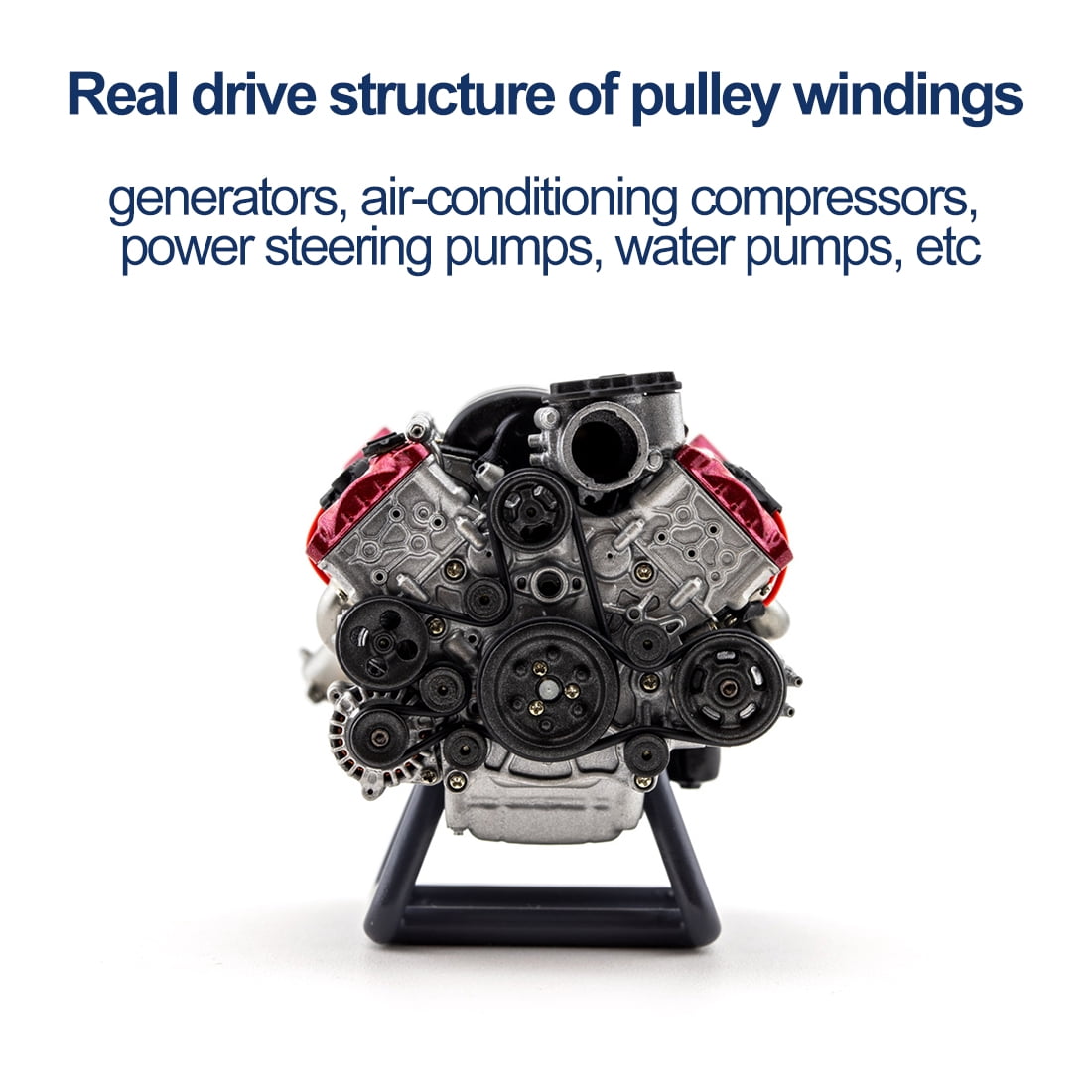 ENGINEDIY Mini V8 Engine Kits That Runs, MAD V8 Model Engine Build Kit RC Internal Combustion Model Kits for Adults, DIY Assembly Engine Model for AX90104 SCX10Ⅱ Capra VS4-10 Pro/Ultra Model Car