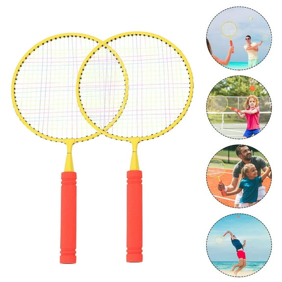 Hemoton  Badminton Rackets Kids Sports Tool Racquet Tennis Net Parent-child Red